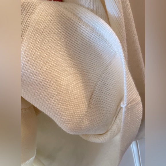 Sears Vintage Unisex Oversized Cream 70s Button Front Cardigan Sweater Size L/XL - Picture 5 of 7